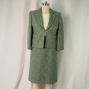 Alex Marie dress and suit jacket, Size 6, Color Green and Cream